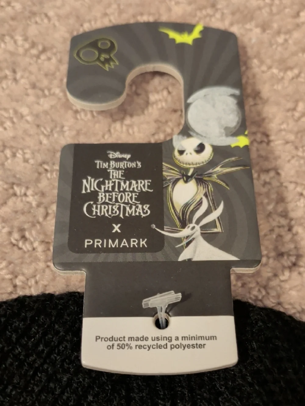 Primark Black Knit Beanie with Jack Skellington Nightmare Before Christmas